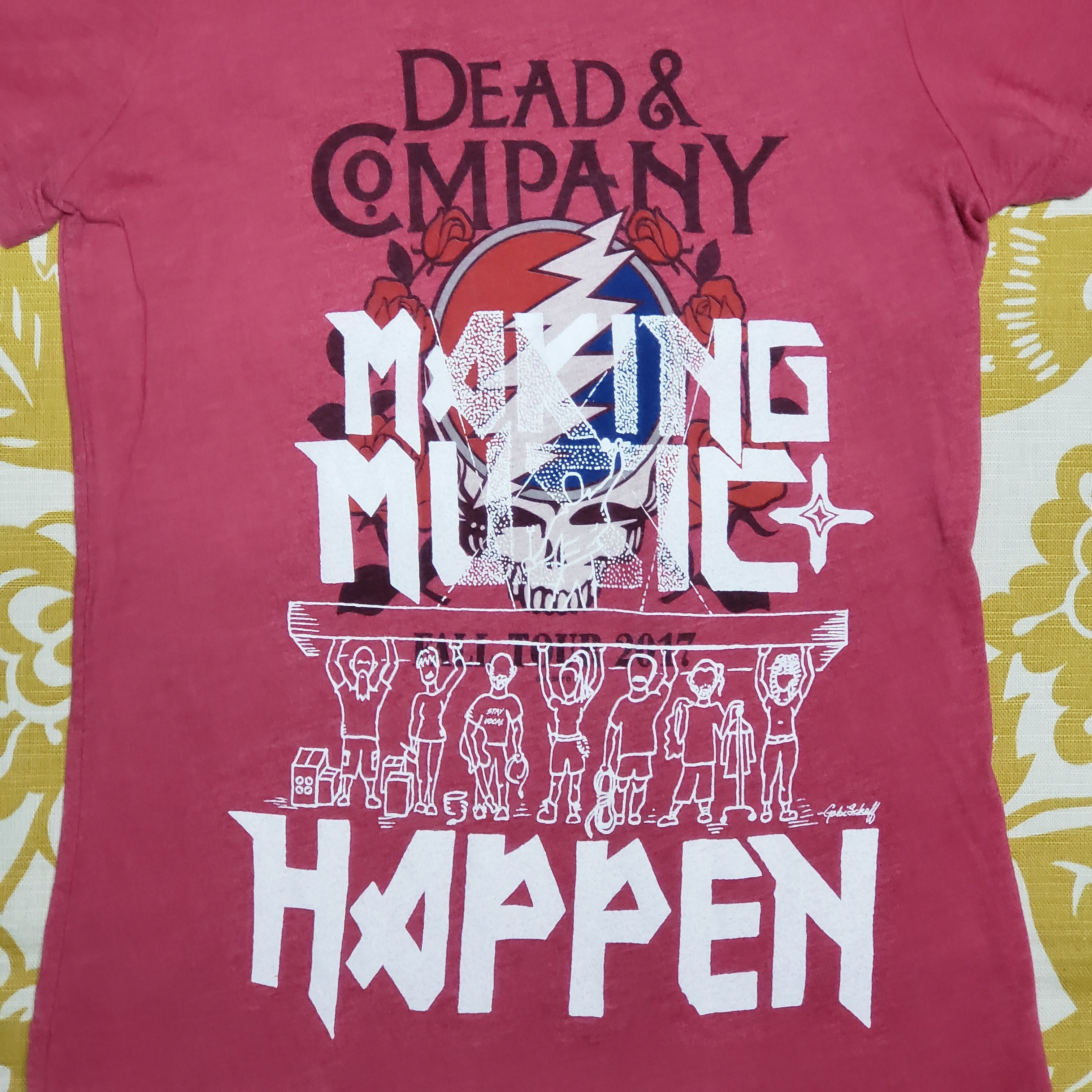 One of a Kind (Women's M ) Making Music Happen Dead & Company Tour Red T-Shirt