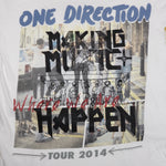 One of a Kind (Women's L ) Making Music Happen One Direction Tour White T-Shirt