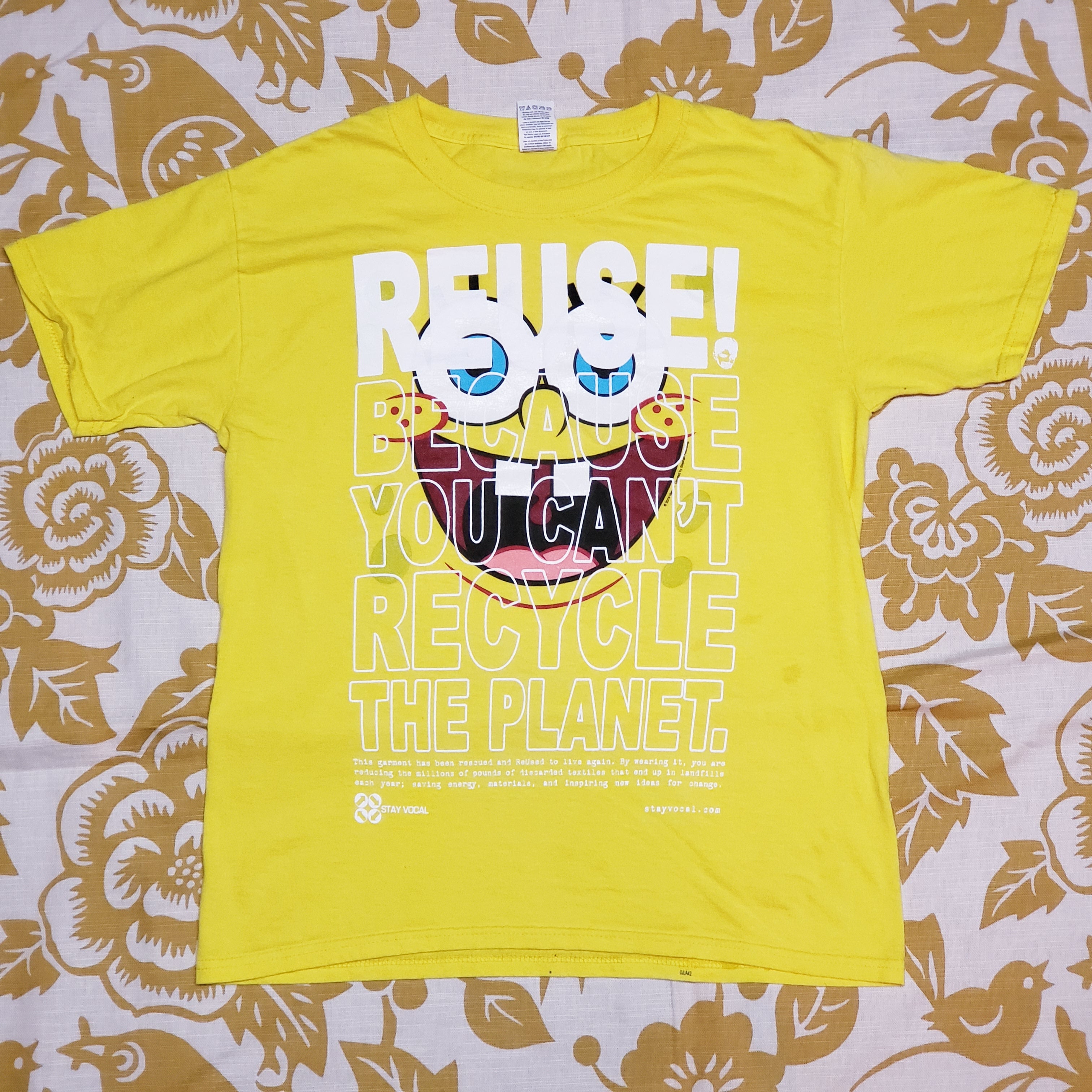 One of a Kind (Kids L) REUSE! Spongebob Squarepants Face T-Shirt