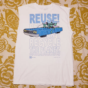 One of a Kind (Men's M) Cruisin' and Reusin' Aliens Sleeveless T-Shirt