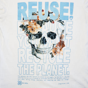 One of a Kind (Women's XL) REUSE! Floral Skull T-Shirt