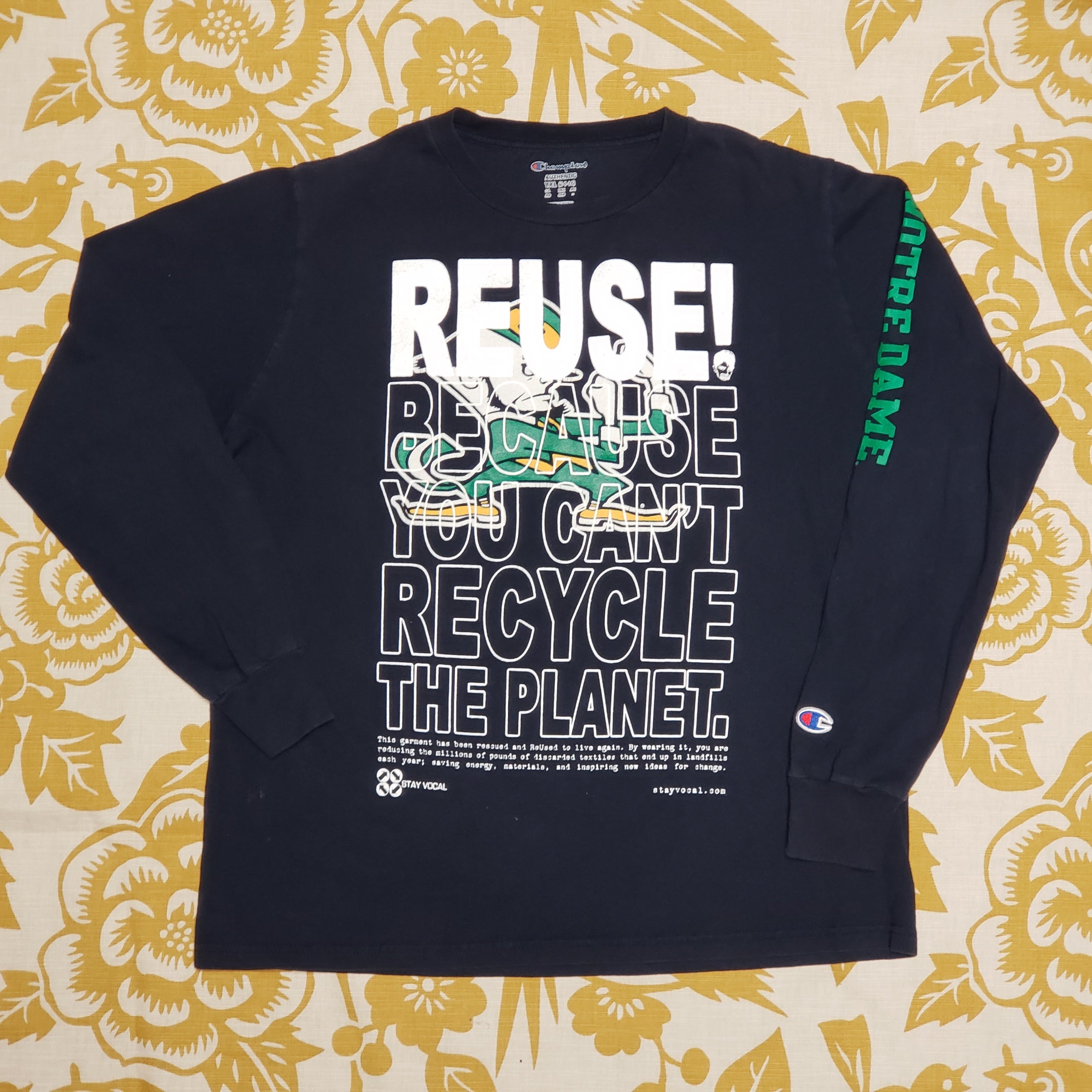 One of a Kind (Kid's XL) REUSE! Notre Dame Fighting Irish Long Sleeve T-Shirt