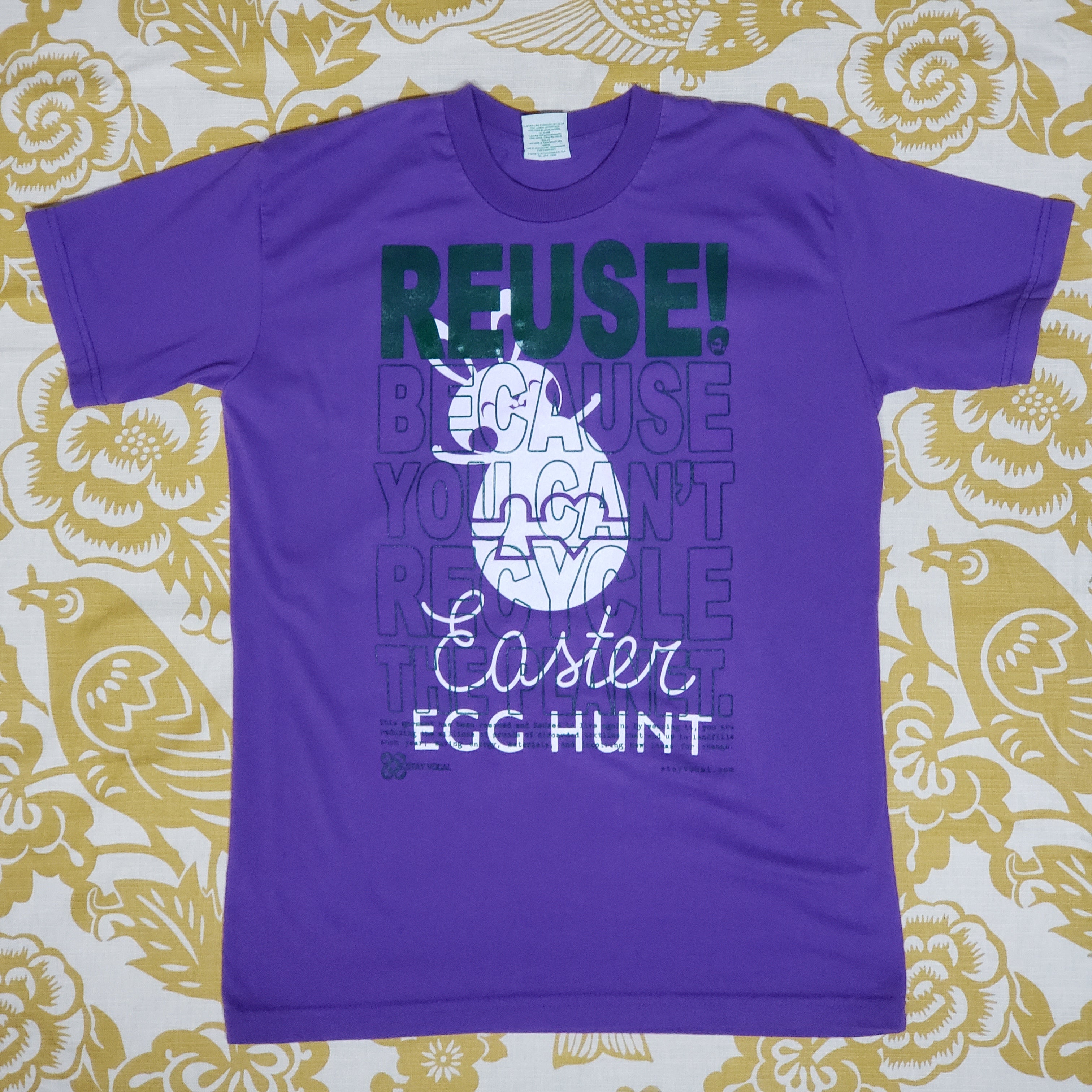 One of a Kind (Men's S) REUSE! Easter Egg Hunt Bunny T-Shirt