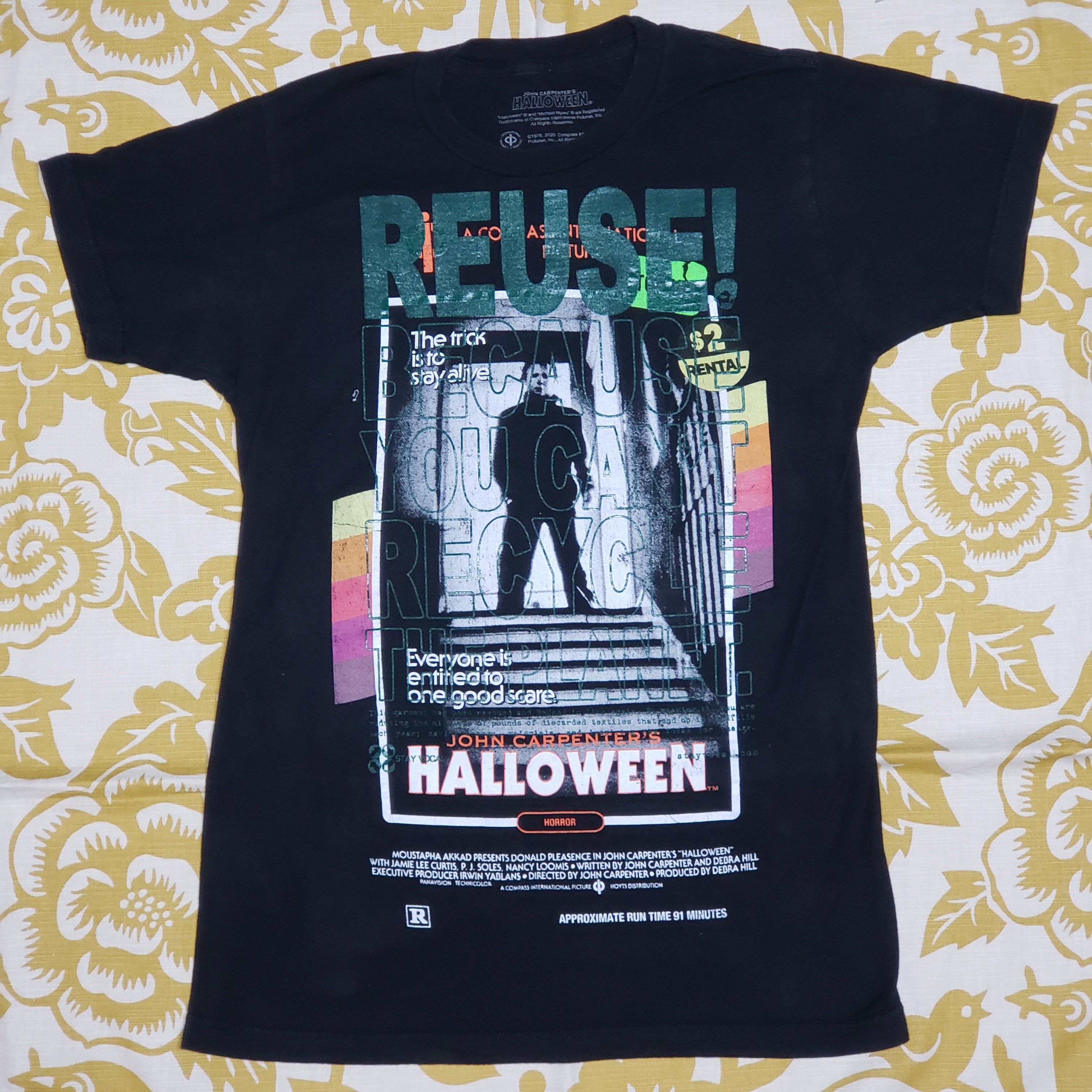 One of a Kind (Men's S) REUSE! Halloween Michael Myers Stairs T-Shirt