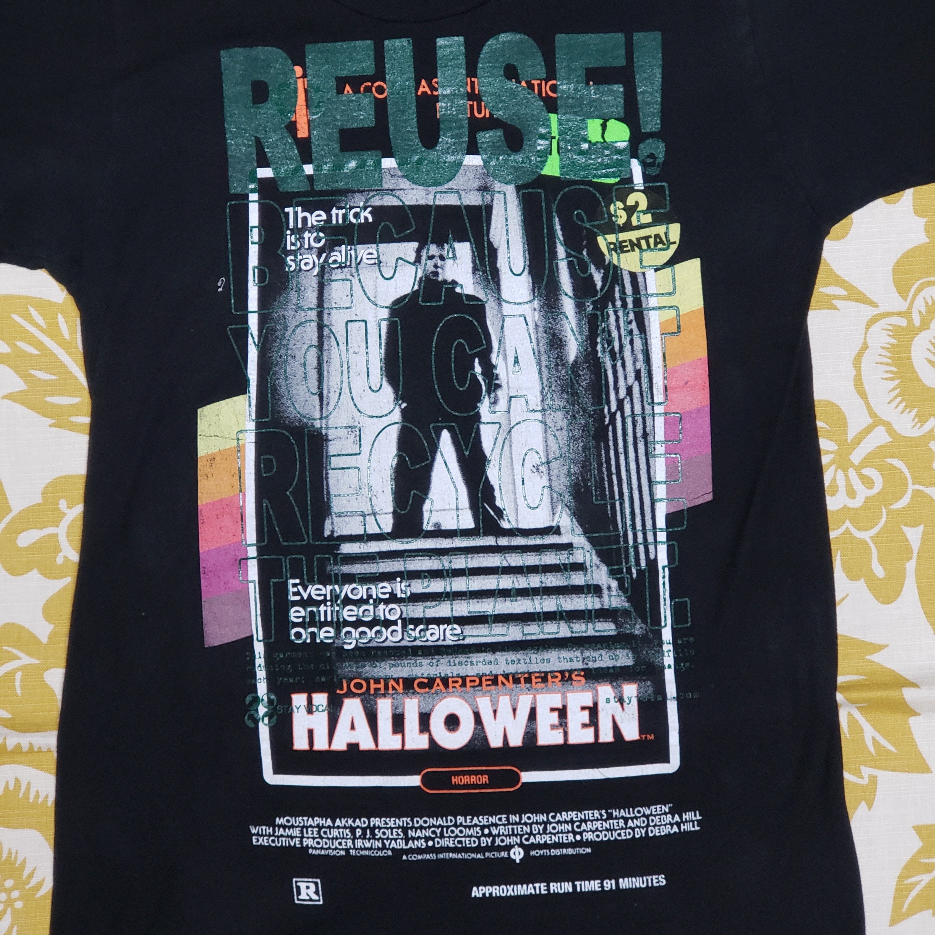 One of a Kind (Men's S) REUSE! Halloween Michael Myers Stairs T-Shirt