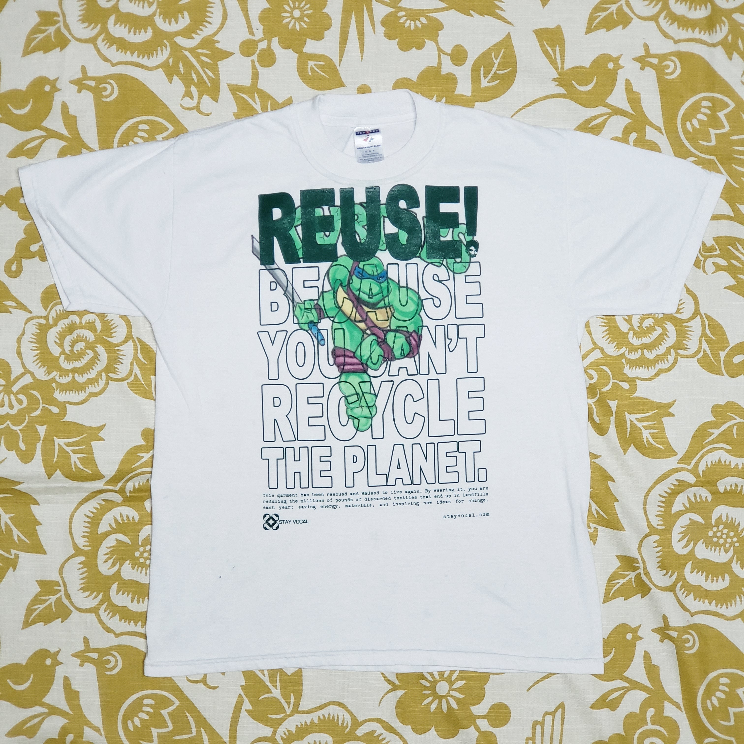 One of a Kind (Men's M) REUSE! Handmade Teenage Mutant Ninja Turtles T-Shirt