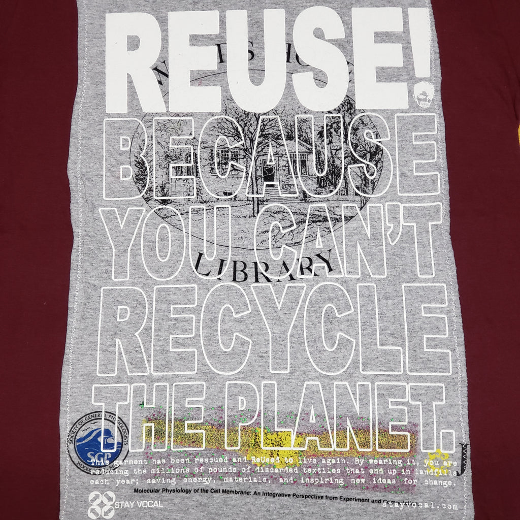 One of a Kind (Men's S) REUSE! Woods Hole Library Patch T-Shirt
