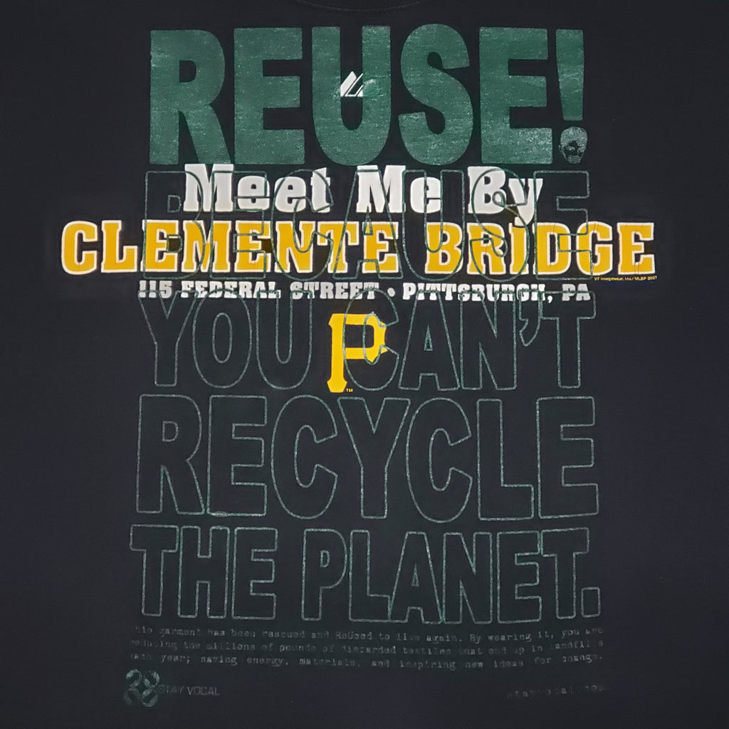 One of a Kind (Men's L) REUSE! Clemente Bridge in Pittsburgh T-Shirt