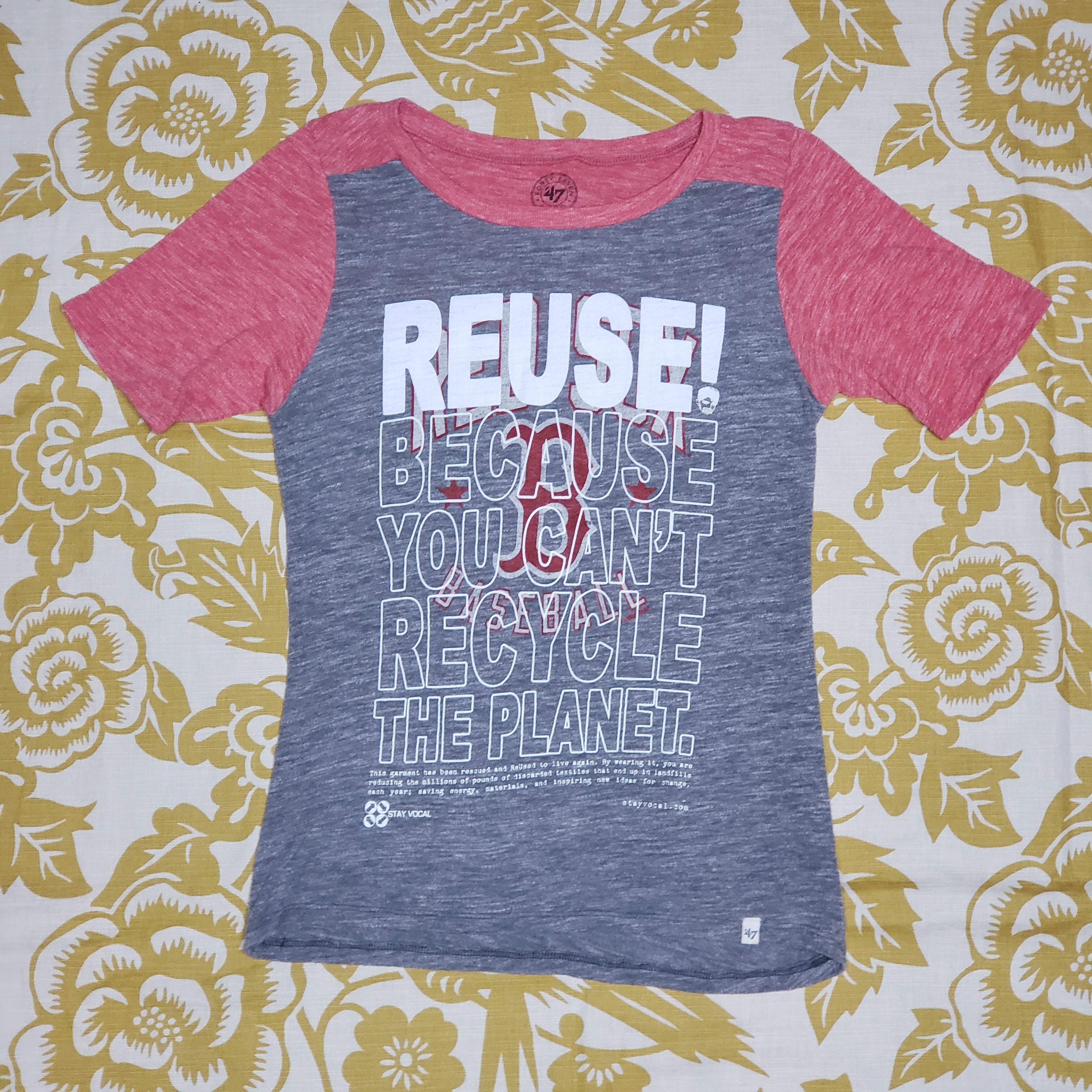 One of a Kind (Women's S) REUSE! Boston Red Sox Baseball T-Shirt