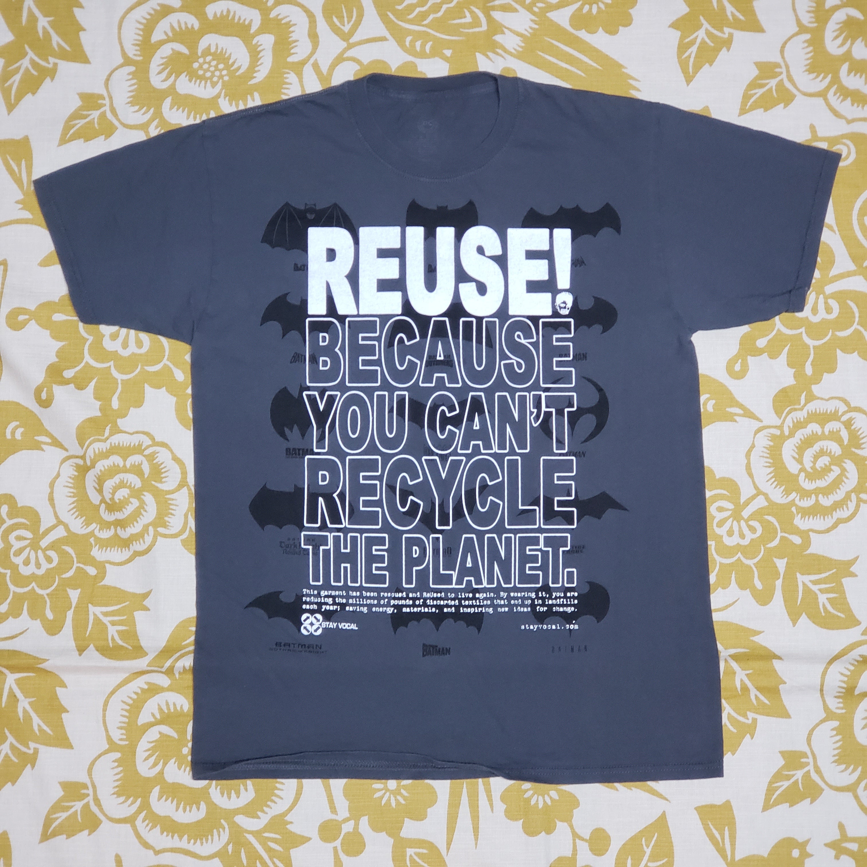 One of a Kind (Men's M) REUSE! Batman Logos T-Shirt