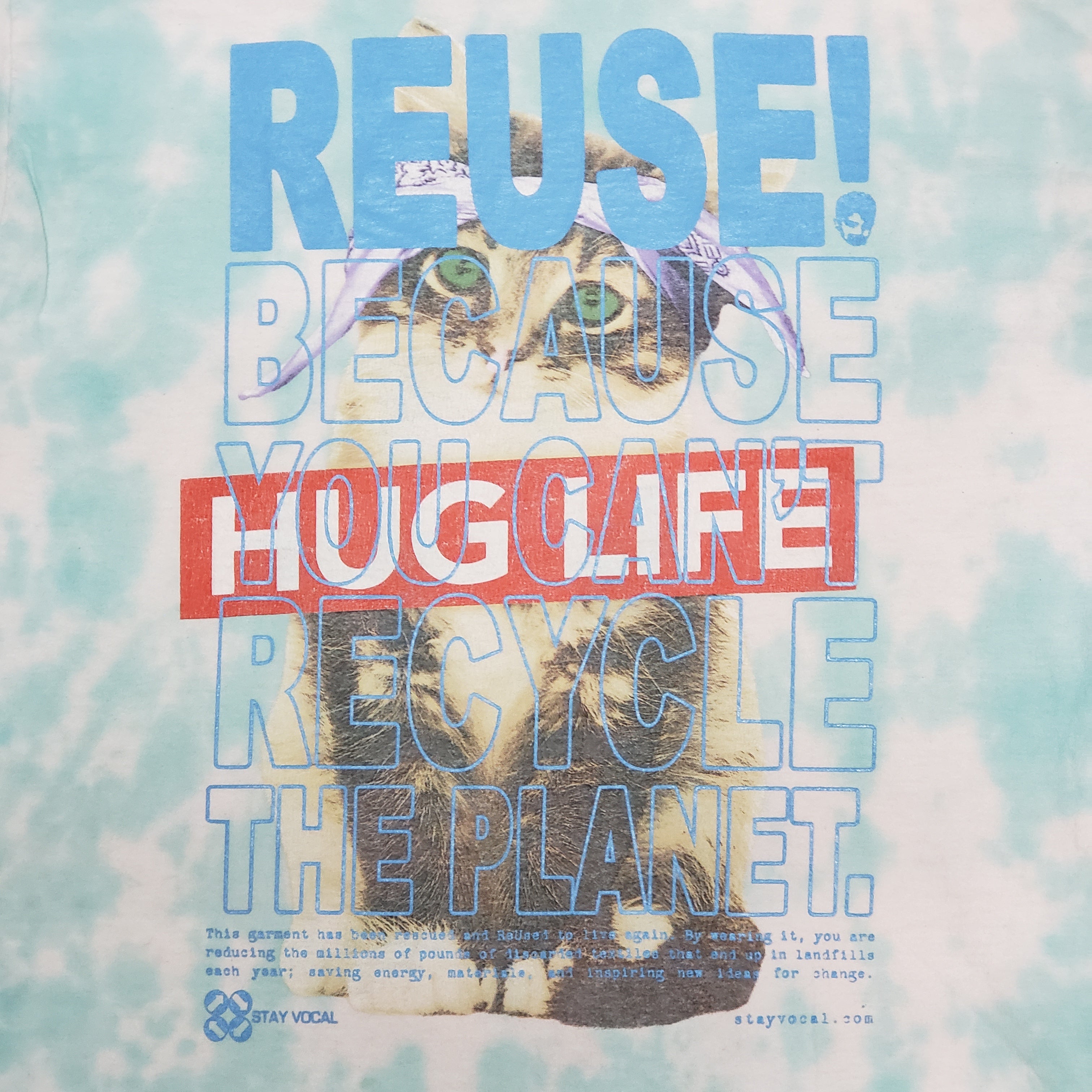 One of a Kind (Men's M) REUSE! Hug Life Cat T-Shirt