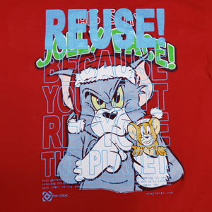 One of a Kind (Men's M) REUSE! Tom and Jerry Christmas T-Shirt