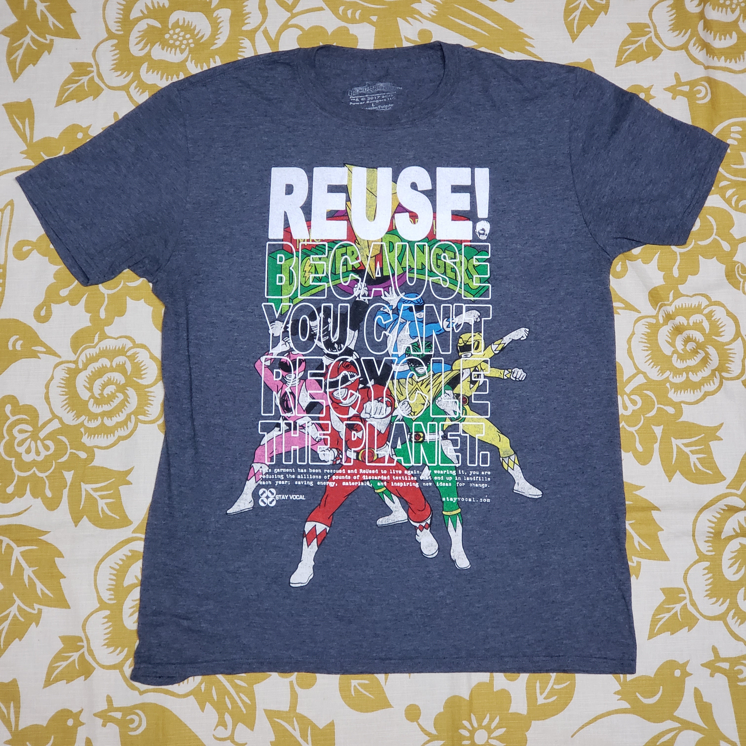 One of a Kind (Men's M) REUSE! Power Rangers Group T-Shirt