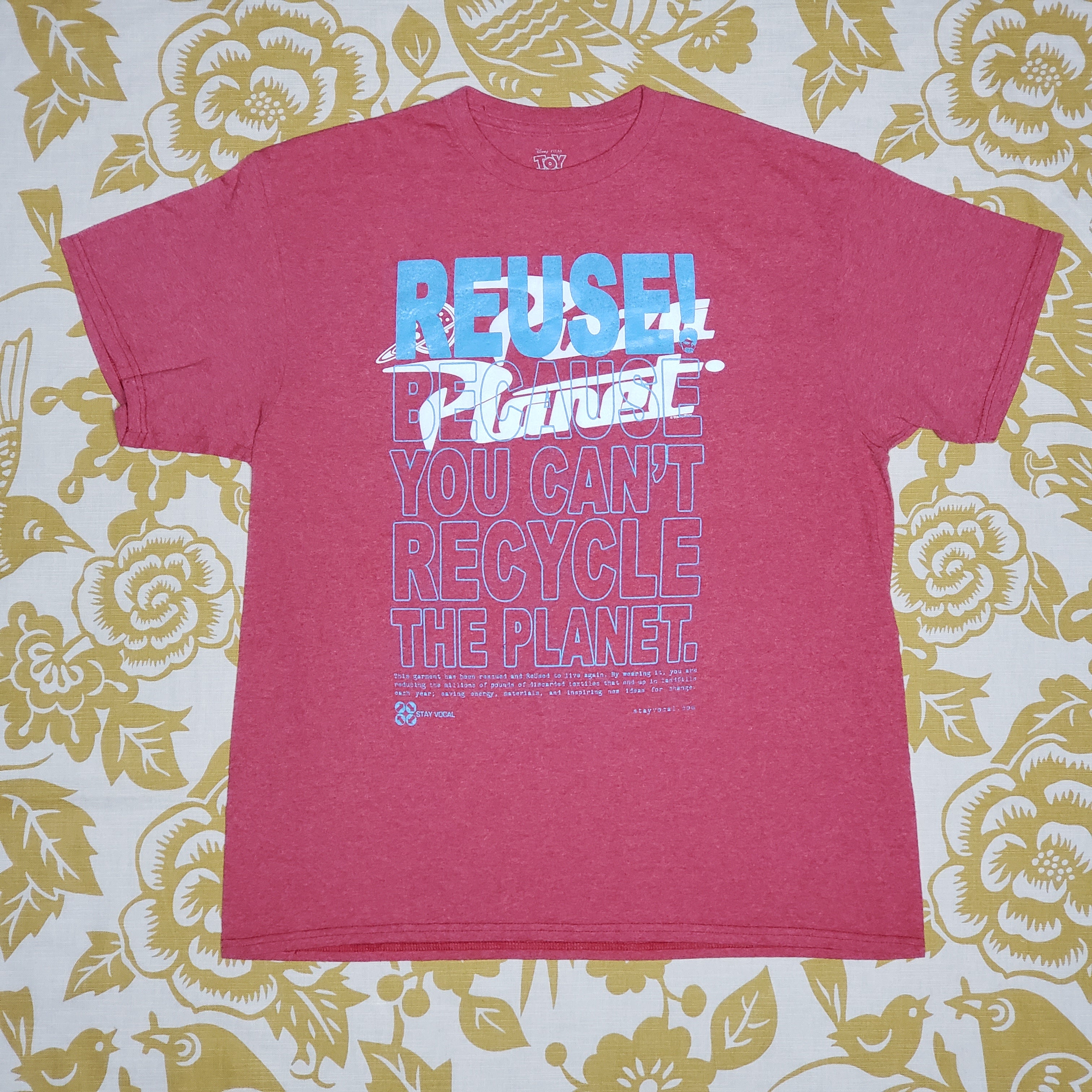 One of a Kind (Men's L) REUSE! Toy Story Pizza Planet T-Shirt