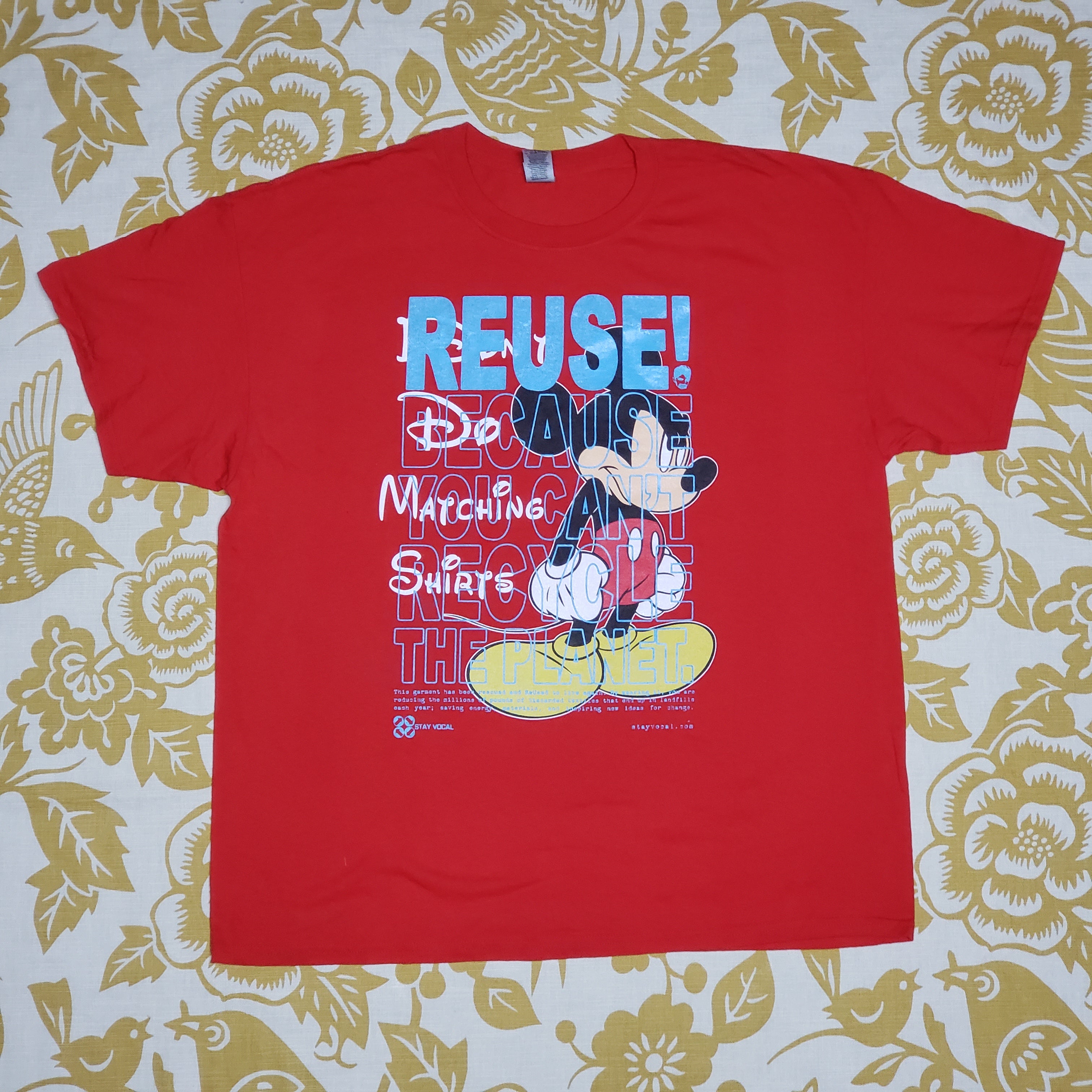 One of a Kind (Men's XL) REUSE! Mickey Mouse Doesn’t Do Matching T-Shirt