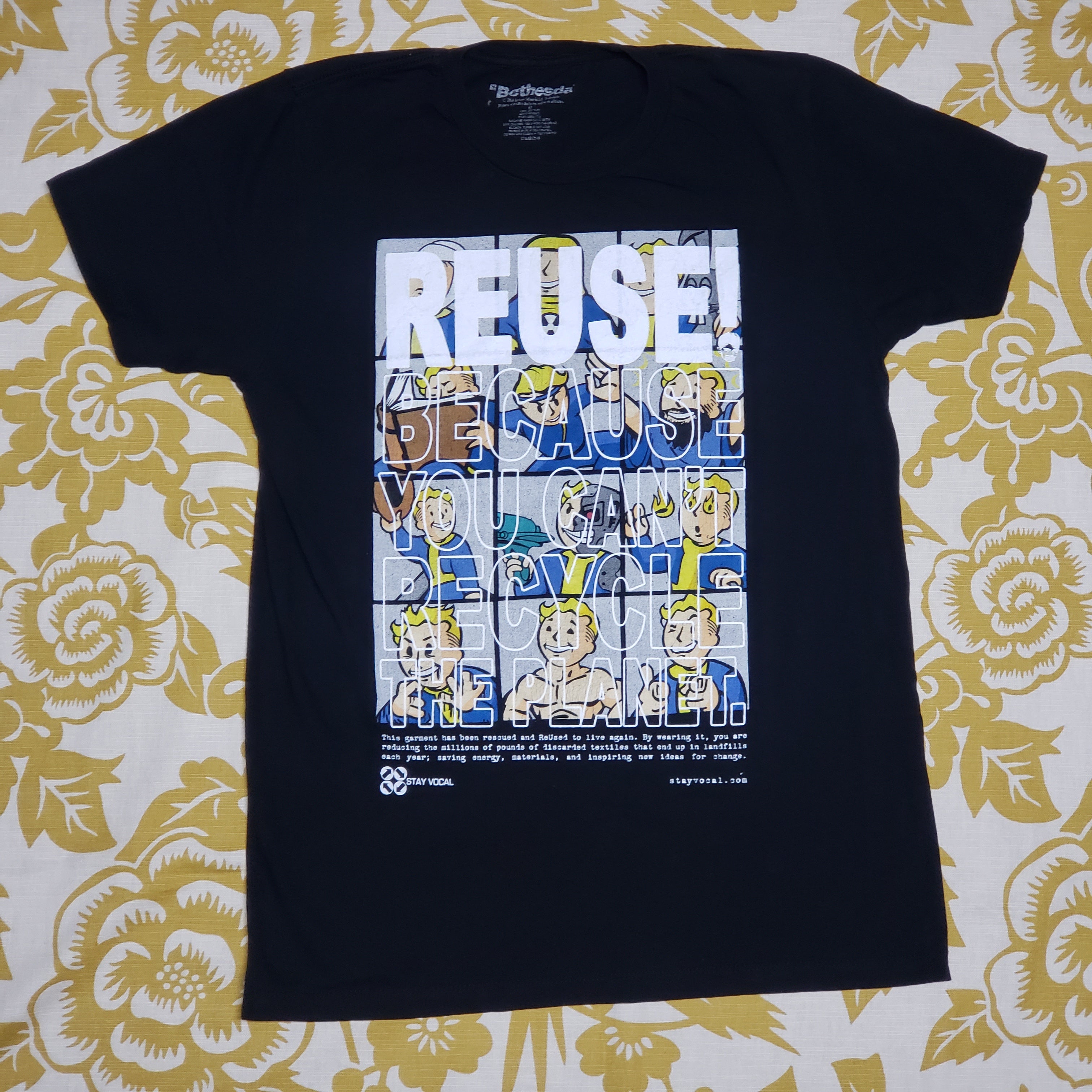 One of a Kind (Men's S) REUSE! Fallout Shelter Video Game T-Shirt