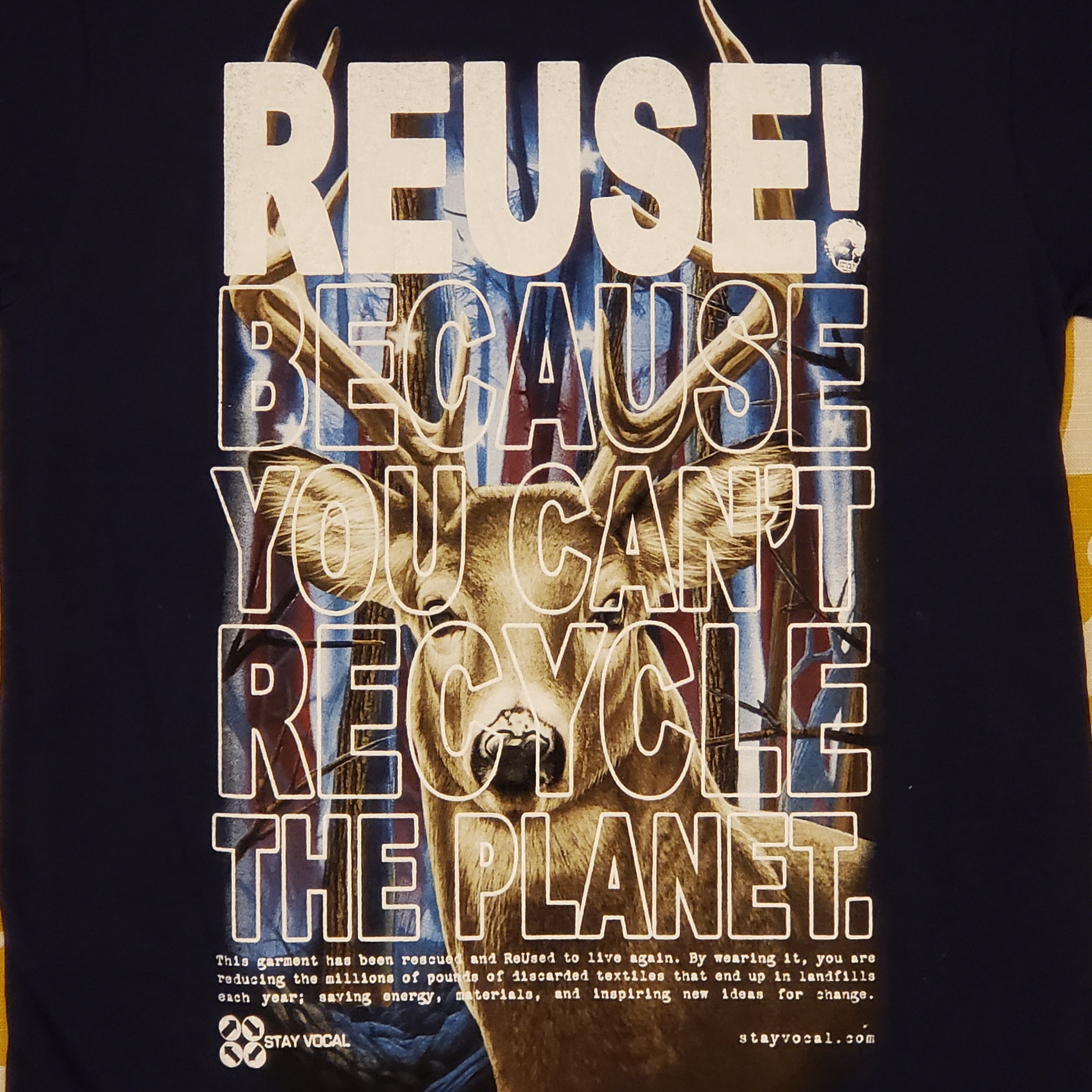 One of a Kind (Men's S) REUSE! Deer Buck T-Shirt