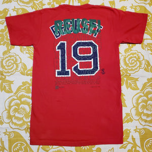 One of a Kind (Men's M) REUSE! Boston Red Sox Baseball #19 T-Shirt