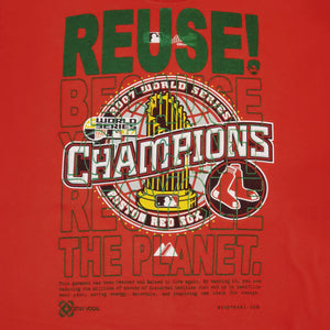 One of a Kind (Men's M) REUSE! Boston Red Sox Baseball 2007 WS Champs Trophy T-Shirt