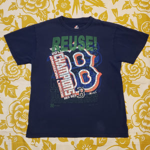 One of a Kind (Men's M) REUSE! Boston Red Sox Baseball 2013 AL Champs Big Logo T-Shirt