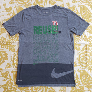 One of a Kind (Men's L) REUSE! Boston Red Sox Baseball Left Pocket Logo T-Shirt
