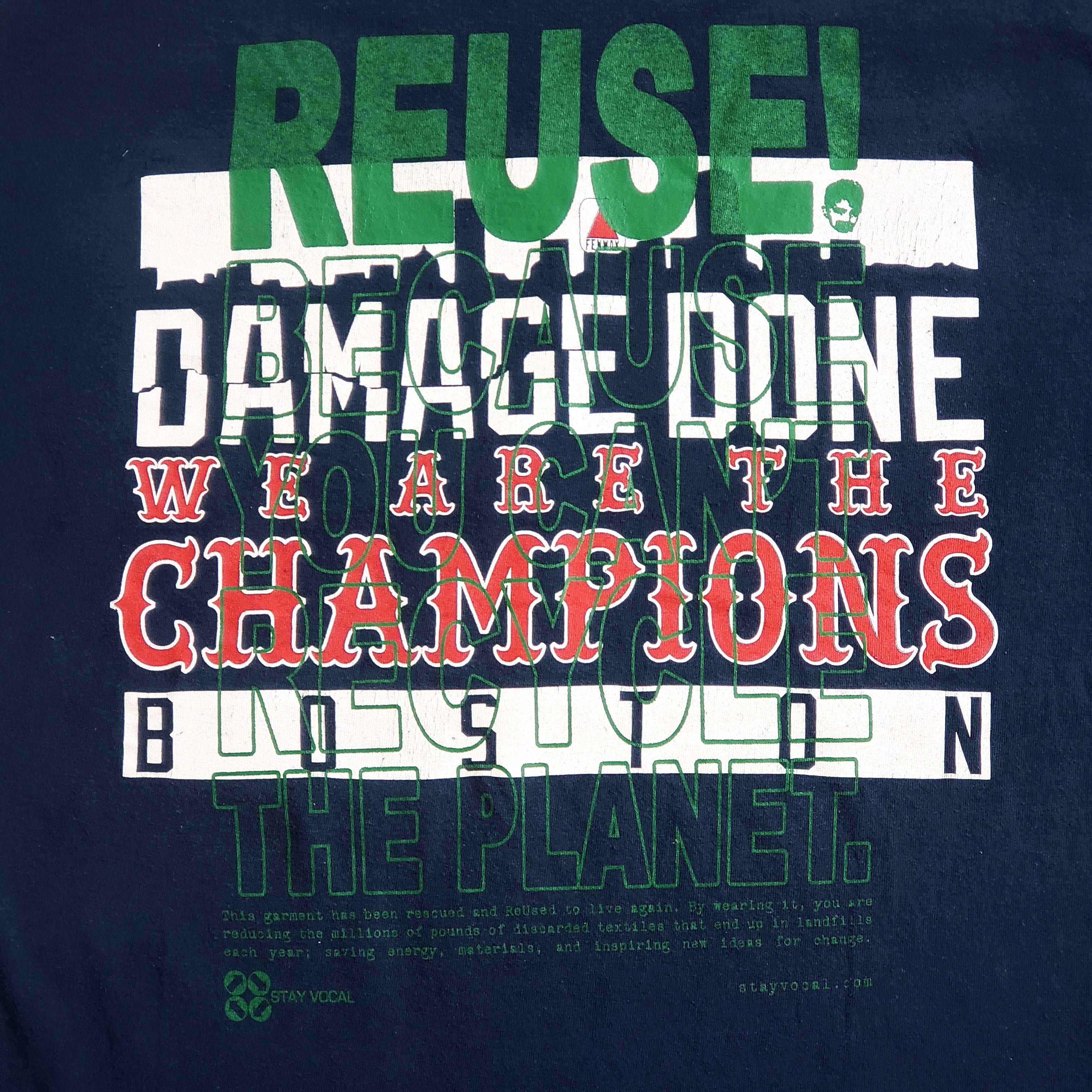 One of a Kind (Men's L) REUSE! Boston Red Sox Baseball We Are The Champions T-Shirt