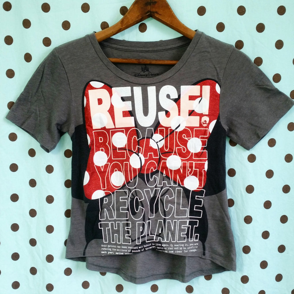 One of a Kind (Women's XS) REUSE! Minnie Mouse Face T-Shirt