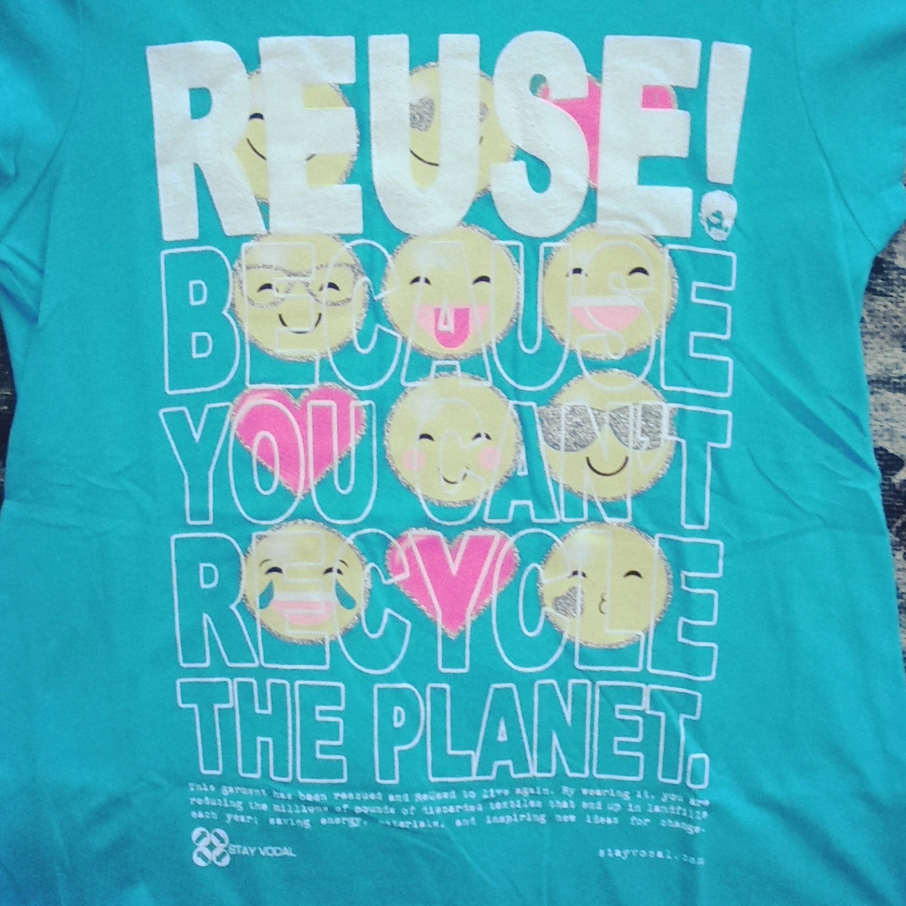 One of a Kind (Women's M) REUSE! Love Emojis T-Shirt