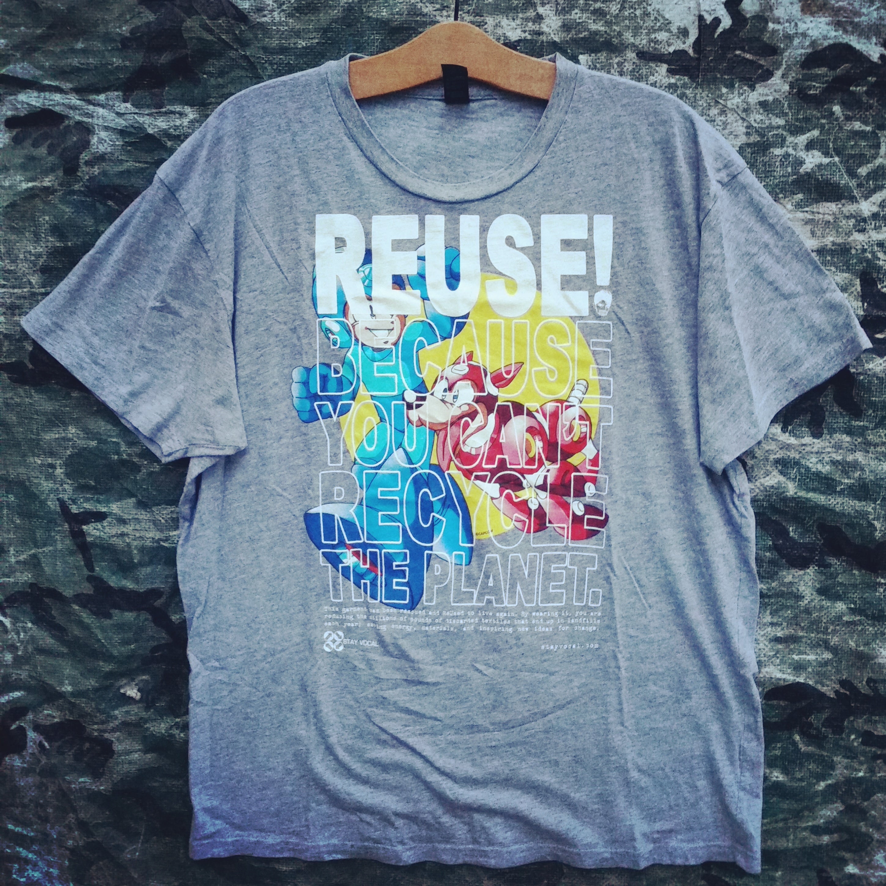 One of a Kind (Men's L) REUSE! Mega Man  & Rush T-Shirt
