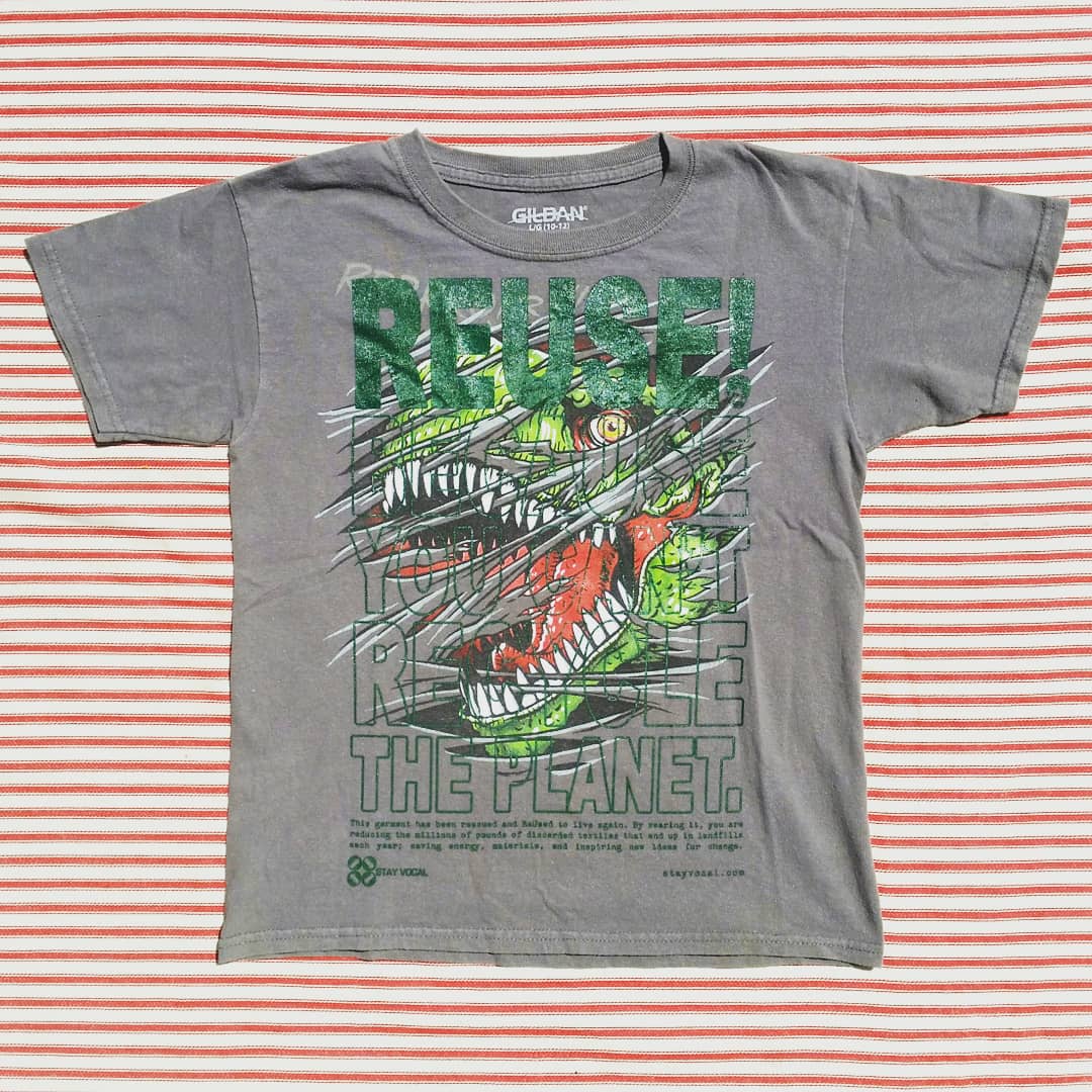 One of a Kind (Kids M/L) REUSE! Dino Attack T-Shirt