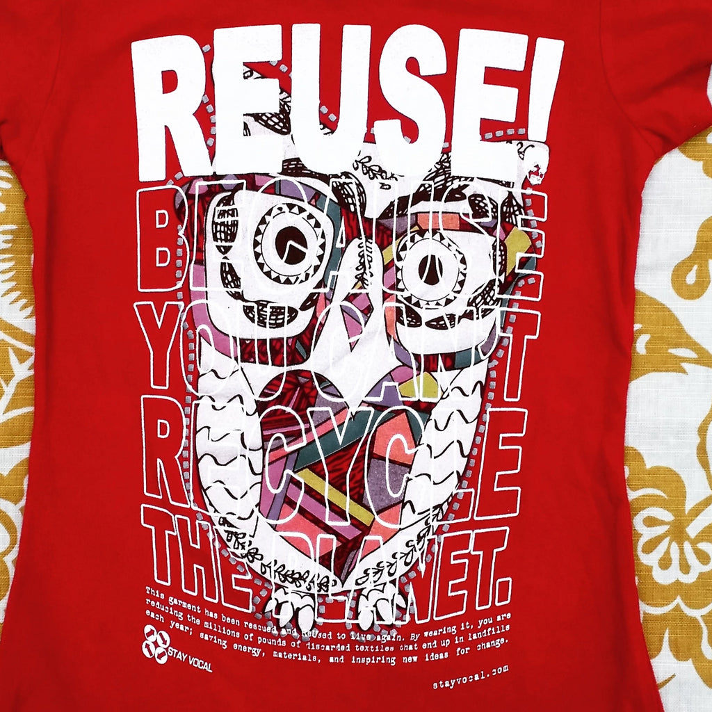One of a Kind (Girl's S) REUSE! Owl in Glasses T-Shirt