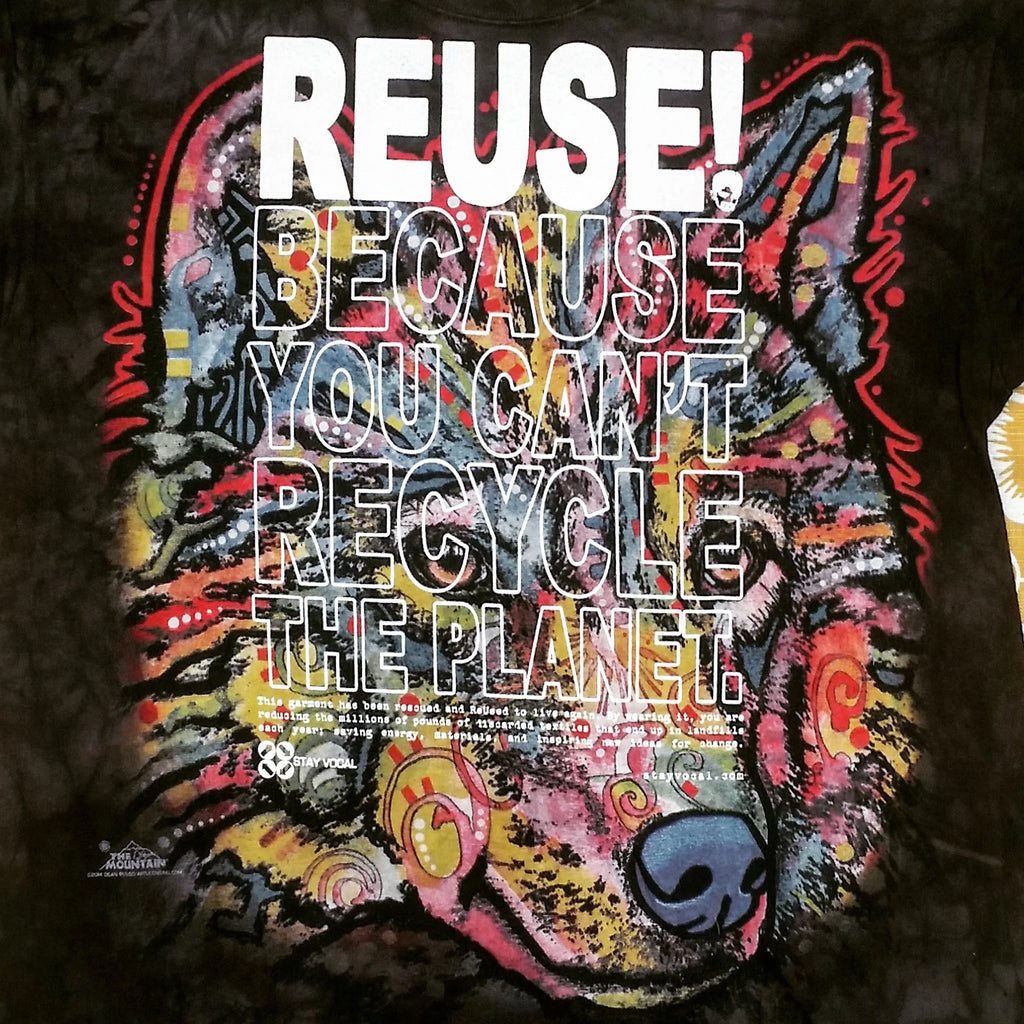 One of a Kind (Men's L) REUSE! Colorful Wolf T-Shirt