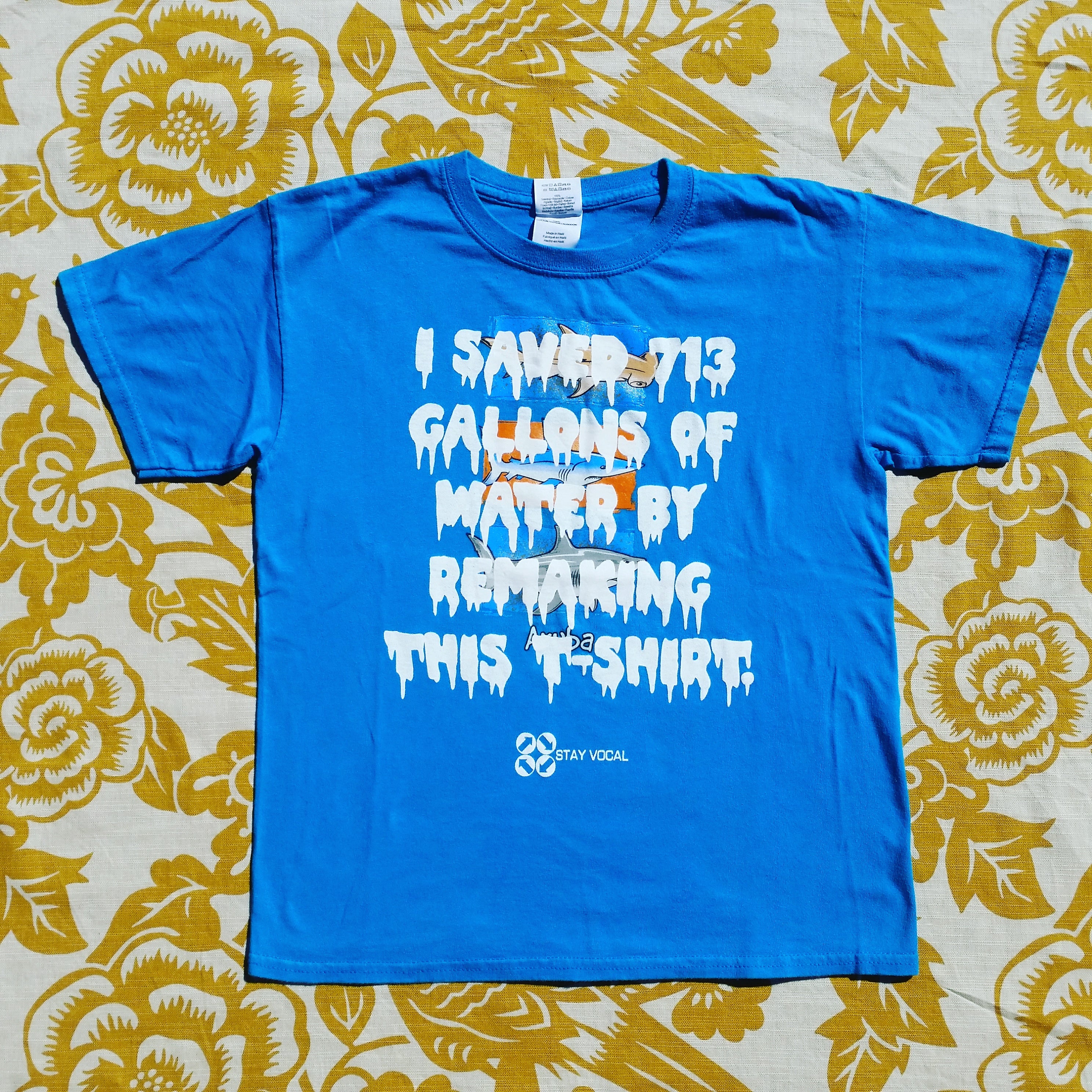 One of a Kind (Kids M) I Saved 713 Sharks T-Shirt