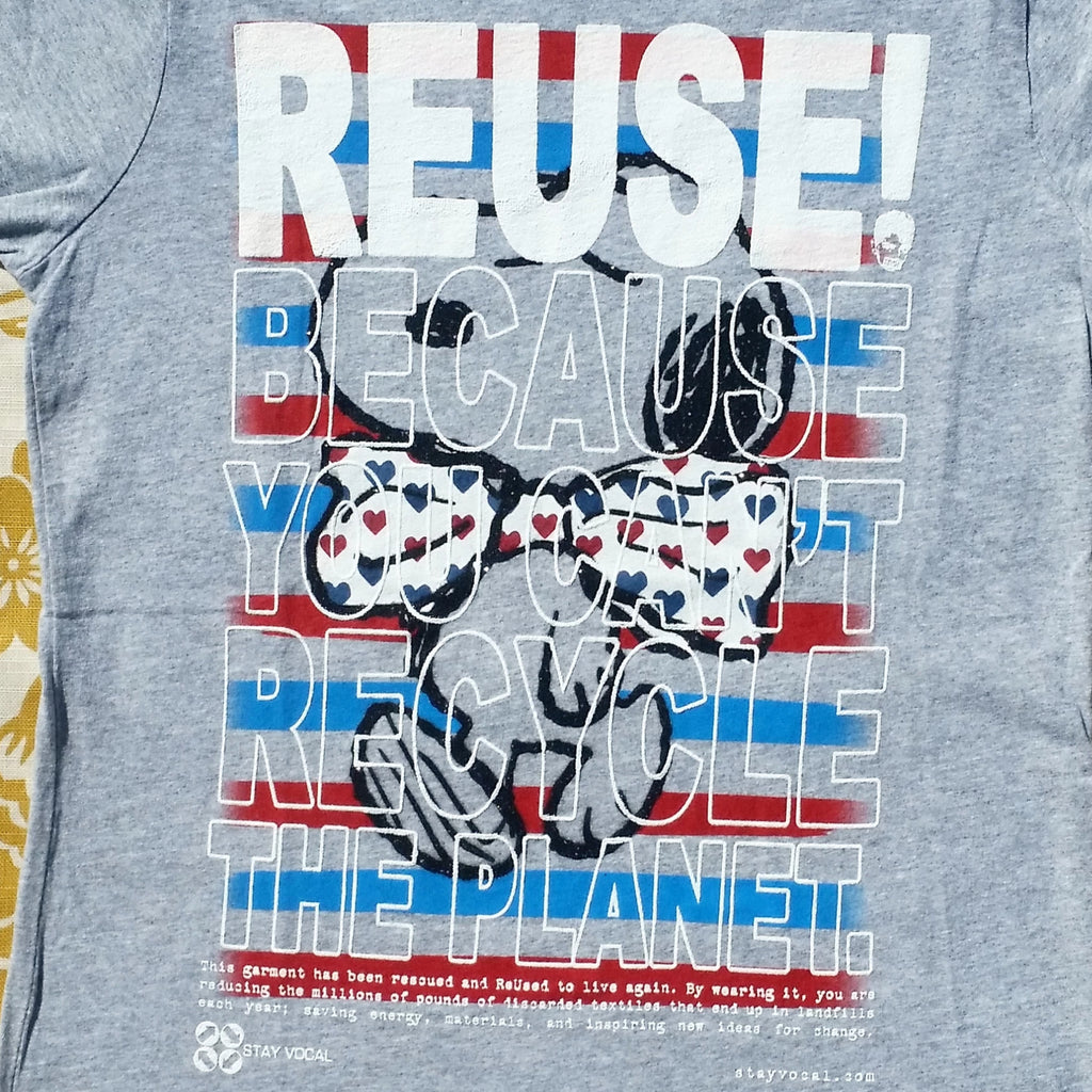 One of a Kind (Women's XL) REUSE! Snoopy in a  Bow Tie T-Shirt