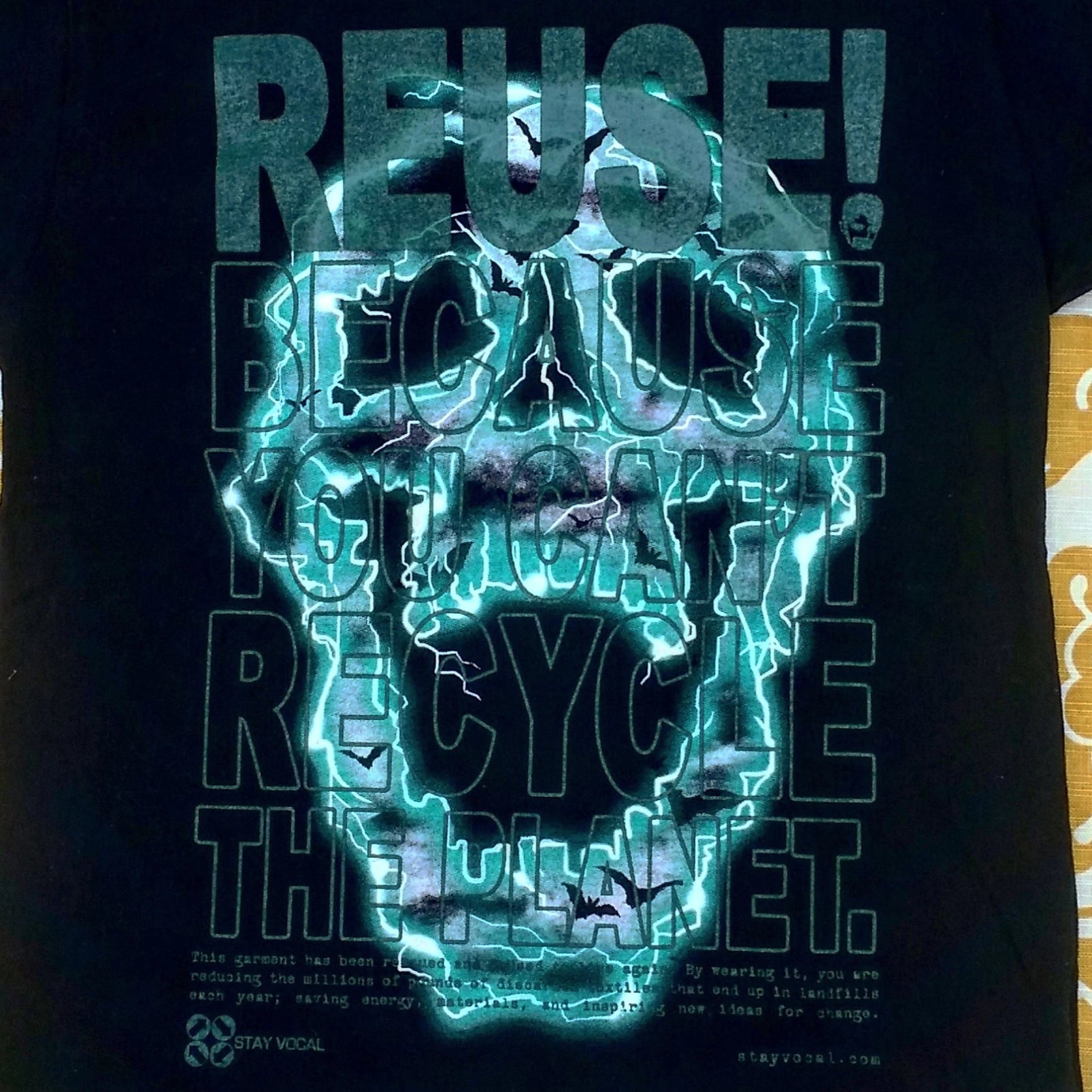 One of a Kind (Kid's L) REUSE! Glowing Skull T-Shirt