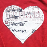 One of a Kind (Men's S) Heart Patch Human Crewneck Sweatshirt