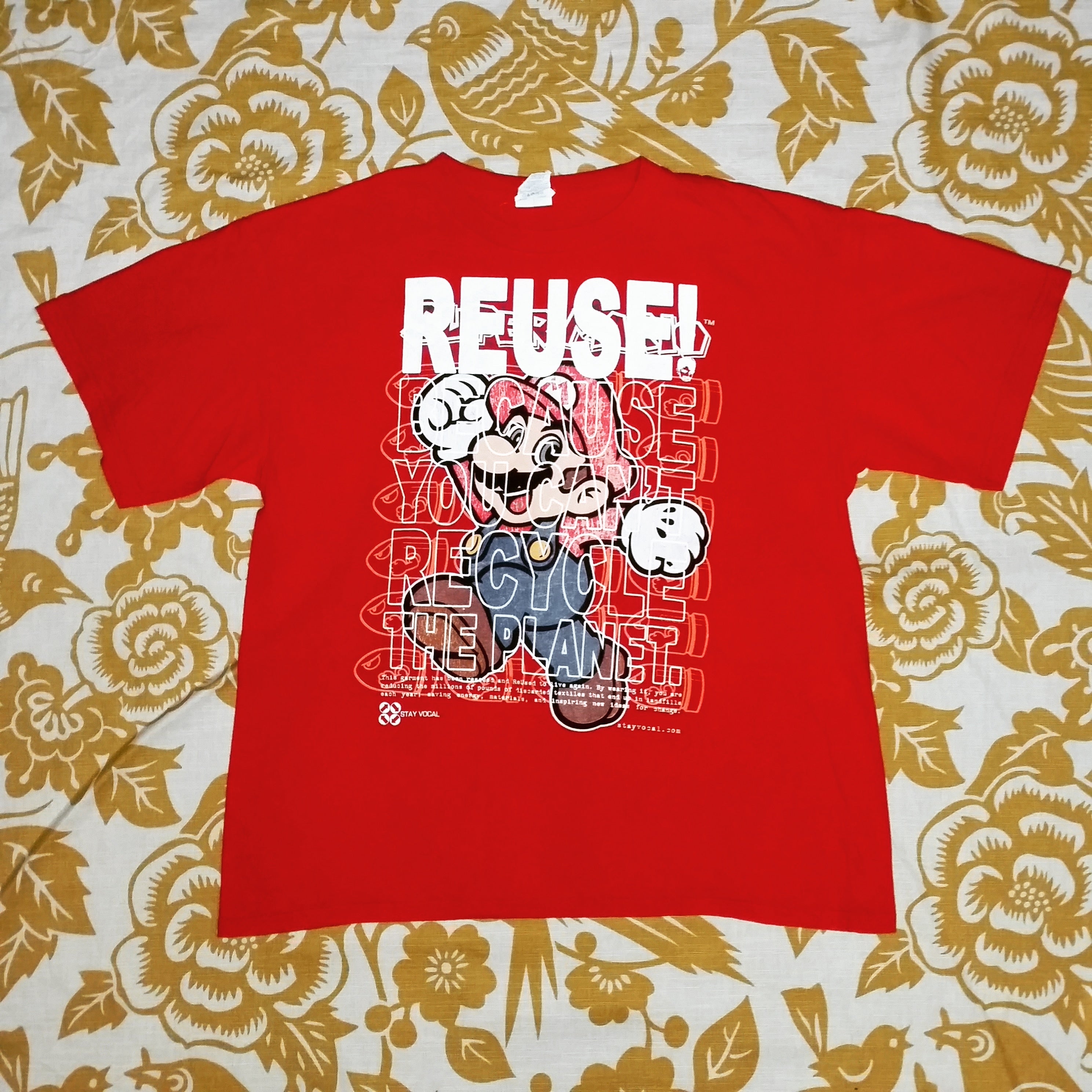 One of a Kind (Men's L) REUSE! Super Mario Jumps Left T-Shirt