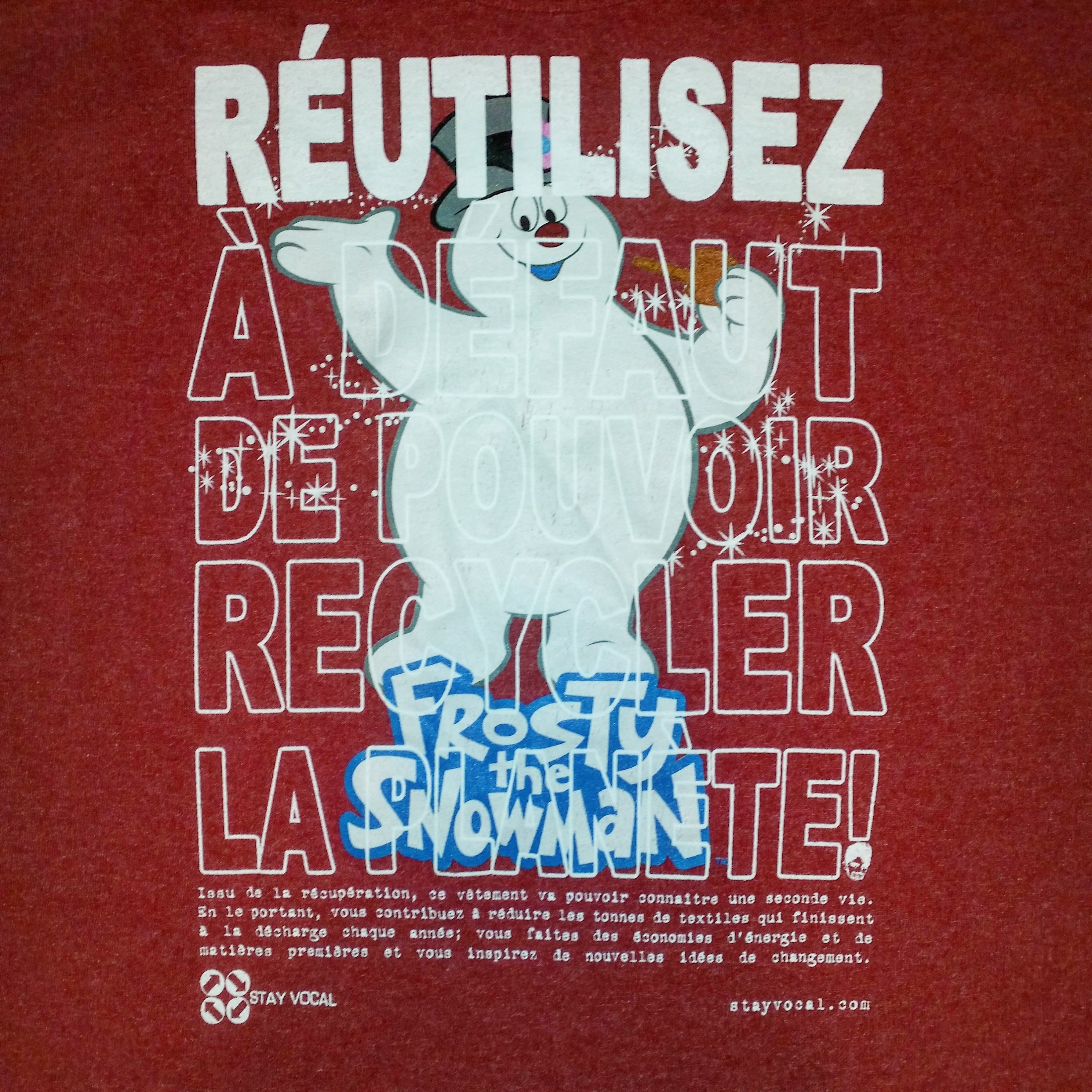 One of a Kind (Men's XXL) REUSE! Frosty The French Snowman T-Shirt