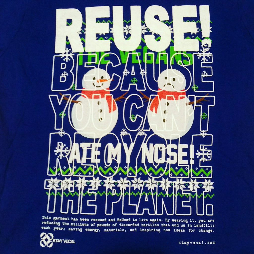 One of a Kind (Women's M) REUSE! Vegans Ate The Snowman's Nose T-Shirt