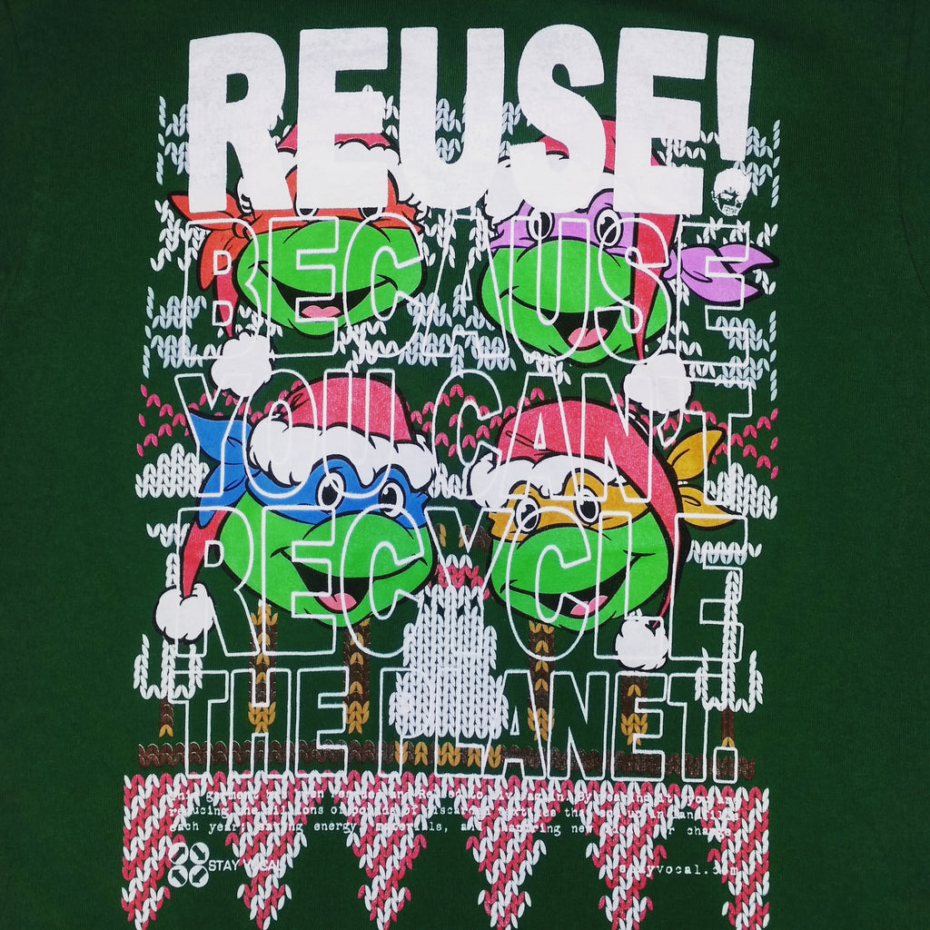 One of a Kind (Men's M) REUSE! Teenage Mutant Ninja Turtles Christmas T-Shirt