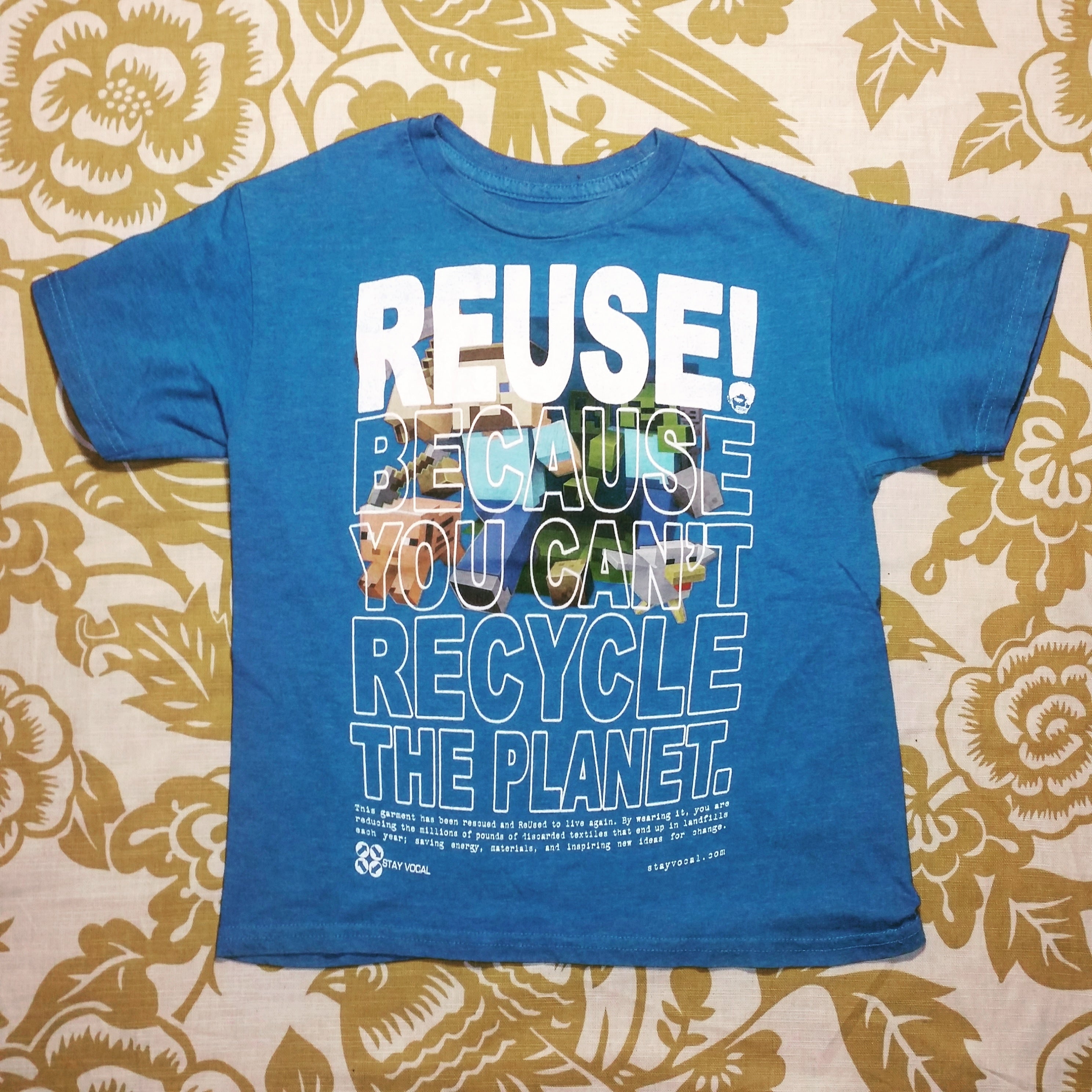 One of a Kind (Kid's M) REUSE! Minecraft Guy T-Shirt
