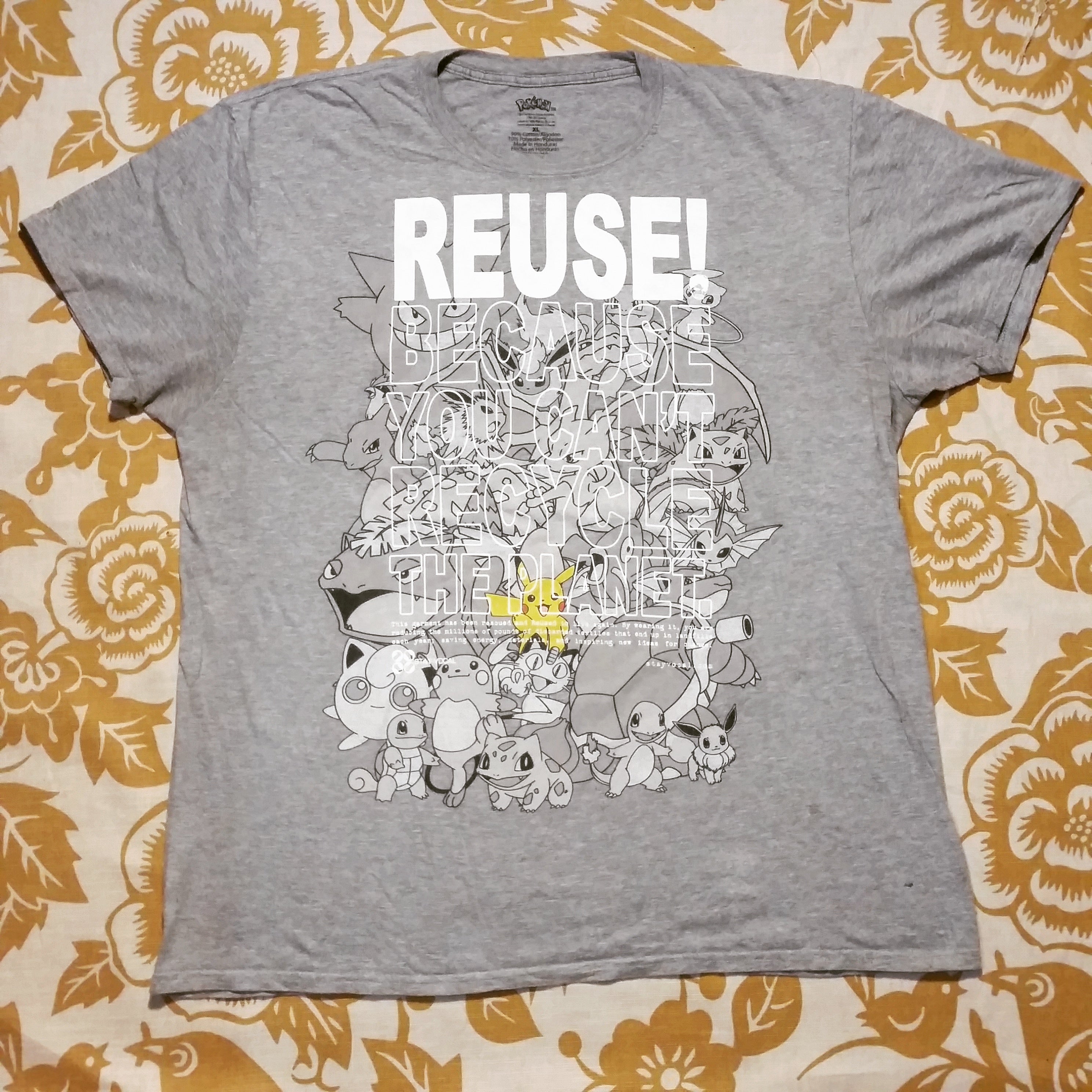 One of a Kind (Men's XL) REUSE! Pikachu and Pokemon Friends T-Shirt